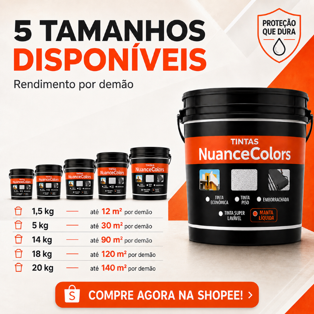 Manta Impermeabilizante Premium Borracha Liquida 18L / 12L NuanceColors - Blinda Impermeabiliza Sela