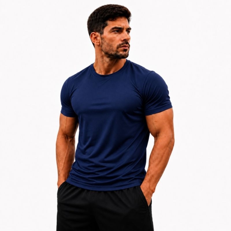Camiseta Dry Fit Masculina com Elastano Secagem Rápida Academia Treino Corrida Fitness Antiodor não amassa