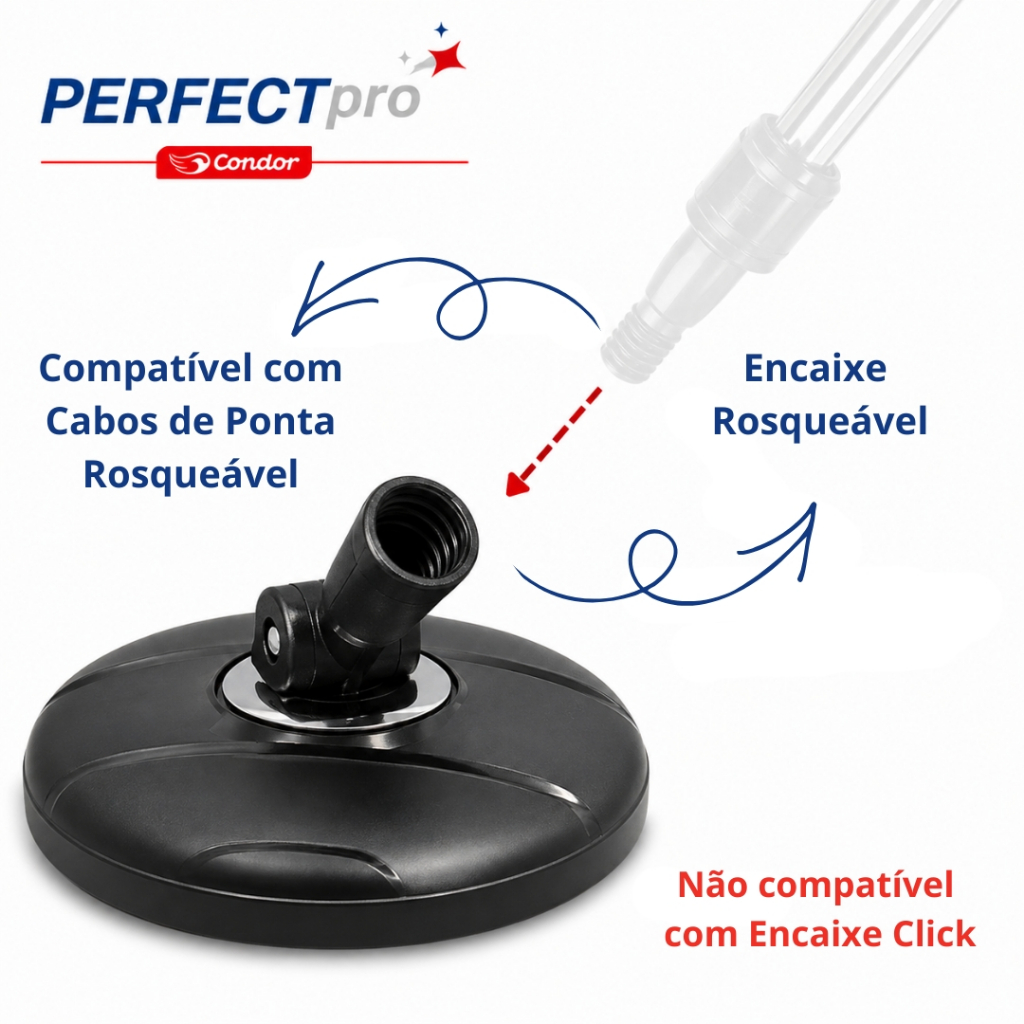 Base 16cm para Cabo de Mop Perfect Pro 360 Move Suporte Flange Esfregão Giratório 972376 — imagem 2 de 2