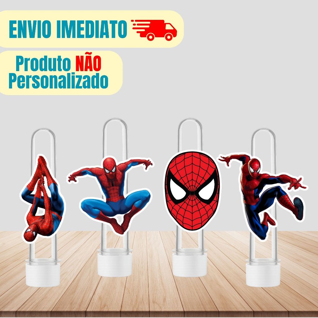 Aplique Tag Para Tubete Homem Aranha | Personalizado | Lembrancinha Festa Infantil | Aniversário