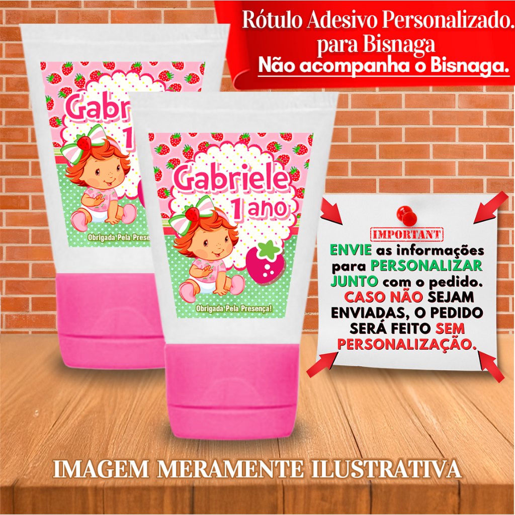 Adesivos Personalizadas Moranguinho 3D Baby Clássica Vintage