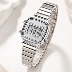 Relógio Feminino Digital 670 MINI Vintage Unissex Moda Retro Mulher Elegante
