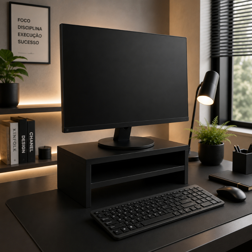 Suporte Monitor 50cm Ergonômico Escritório Gamer Apoio MDF