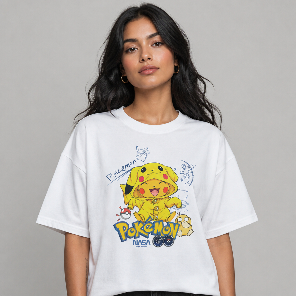 Camiseta 100% Algodão Unissex Estampa Personagem Amarelo Anime Desenho Casual