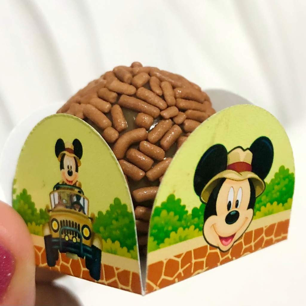 Forminha para Doces Mickey Safari | Porta Brigadeiro e Beijinho | Personalizado Festa Infantil