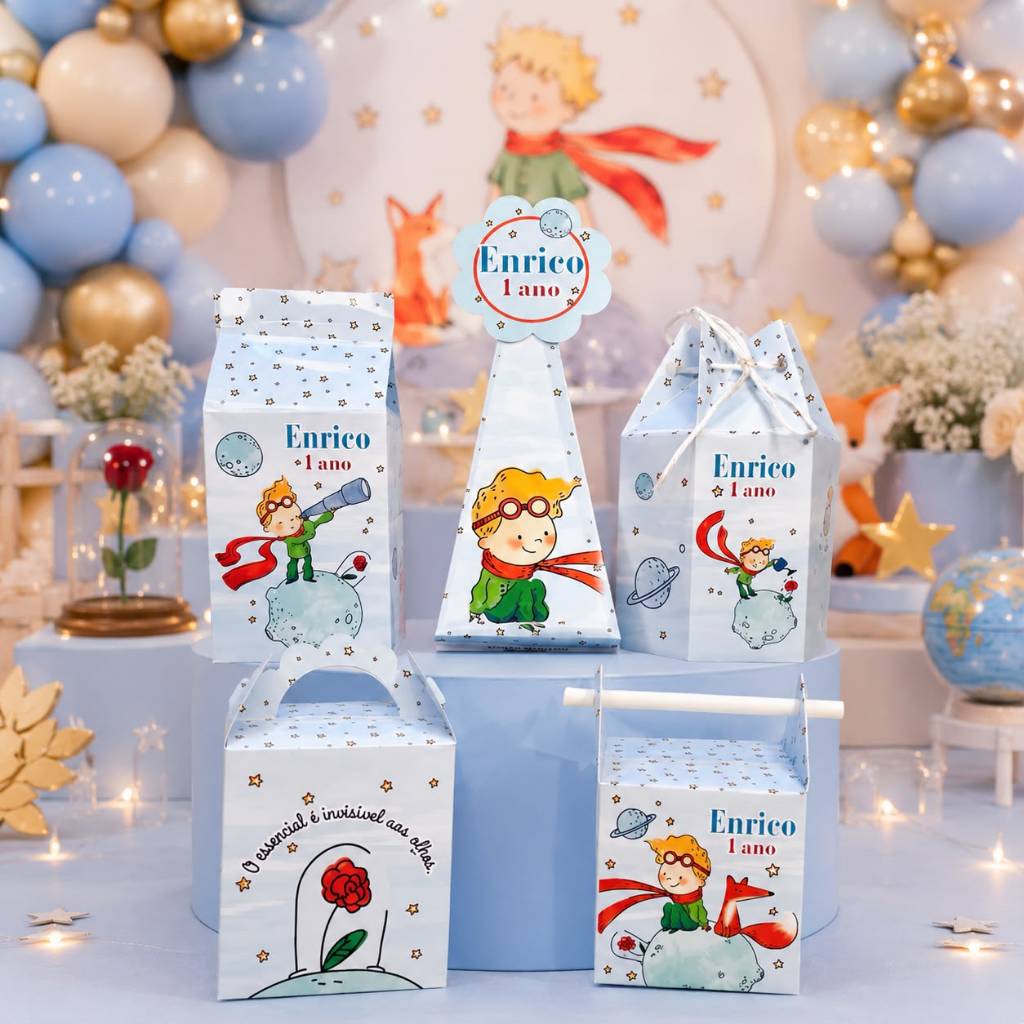 Kit 20 Personalizados  - O PEQUENO PRÍNCIPE - Caixas para Lembrancinhas de aniversário (DESMONTADO)