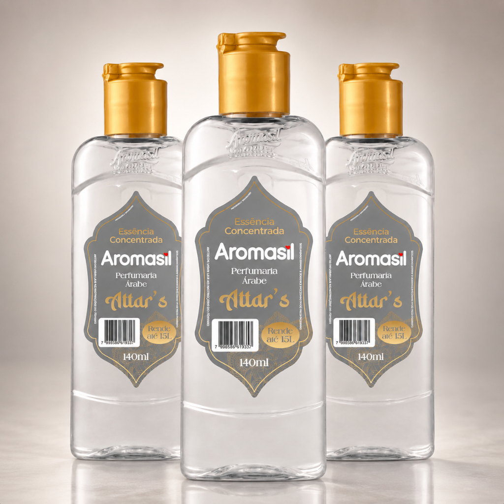 Kit 3 Essências Concentradas Aromasil Attar's 140ml Perfumaria Árabe para Ambientes