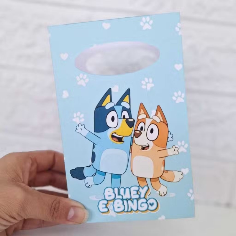 Bluey Azul Menino Sacolinha Personalizada Festa Infantil Pronta Entrega (Pegue e Monte)