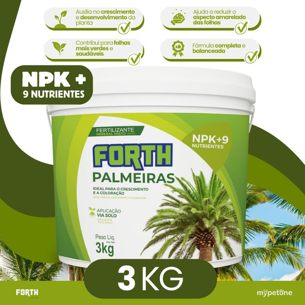 Adubo Fertilizante Forth Palmeiras Balde 3kg Crescimento