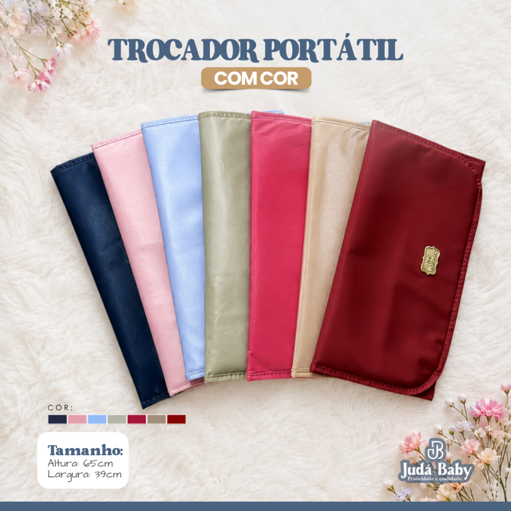Trocador Portátil de Luxo Para Bebê Acolchoado impermeável Judá Baby