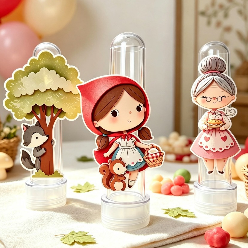 Tubete 3D Chapeuzinho Vermelho  Personalizado | Lembrancinha Festa Infantil Aniversário