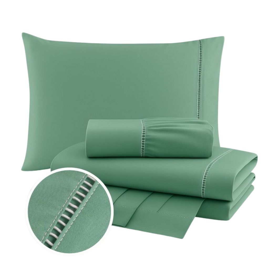 Kit Lençol 400 Fios Jogo de Cama Casal Queen King Solteiro Micropercal Acetinado Ponto Palito