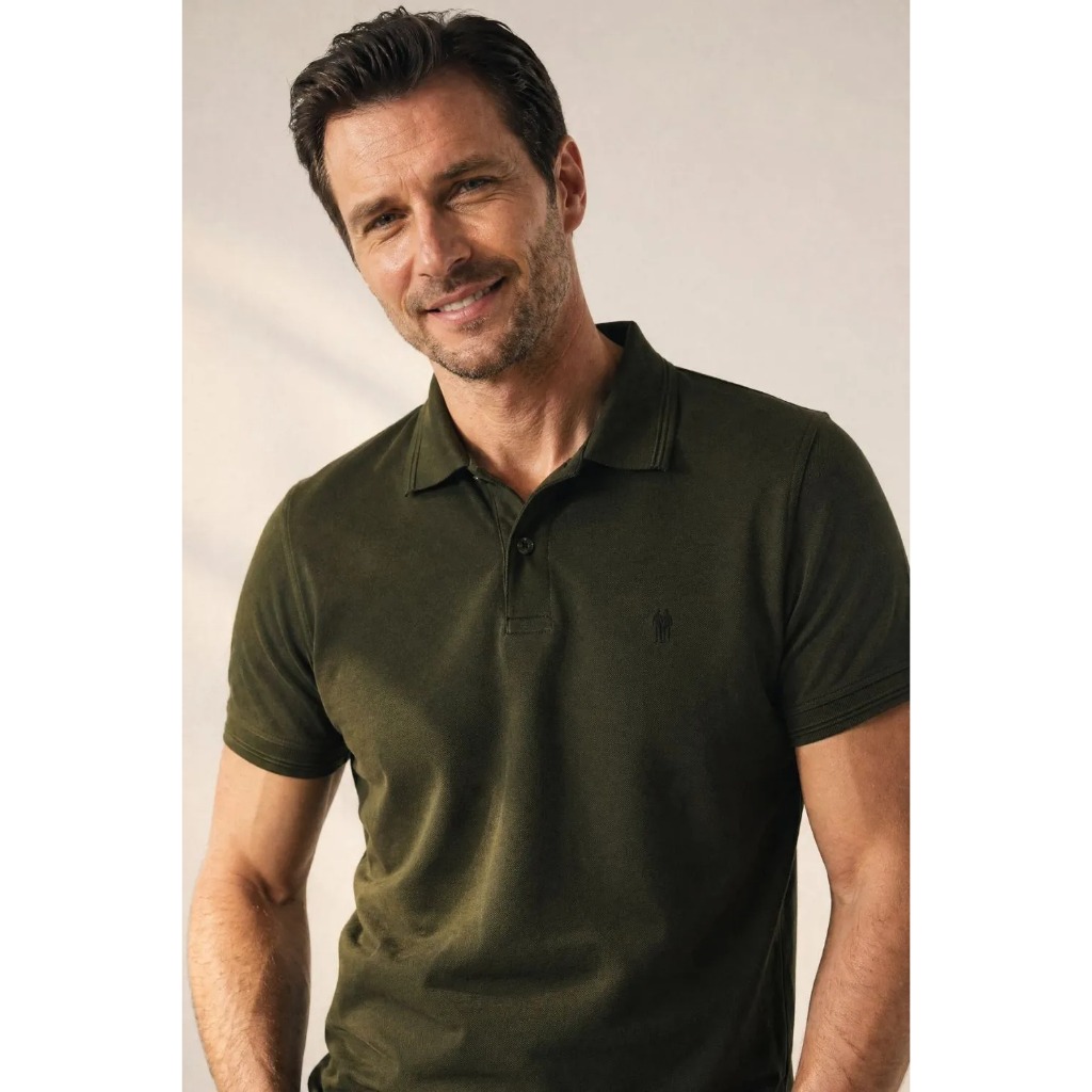 Polo Piquet Lisa Premium Polo Wear Verde Escuro
