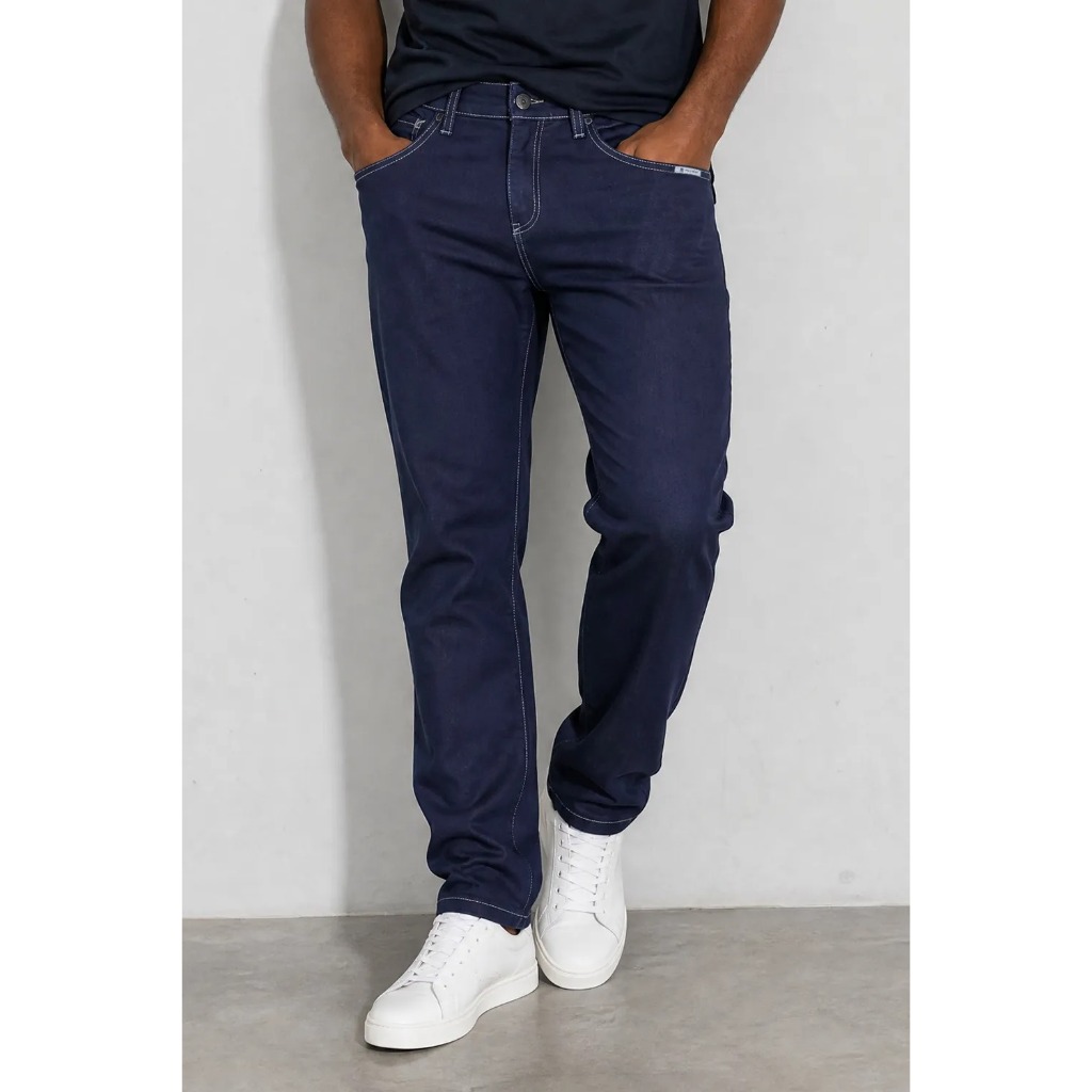 Calça Jeans Masculina Slim Stretch Polo Wear Jeans Escuro