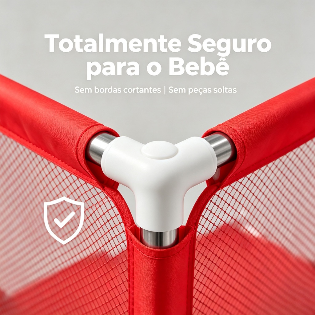 Cercado de Bebê com Cesta e Gol – Estrutura de Aço Galvanizado, Fácil de Montar, Ideal para 3+ Meses · foto 2