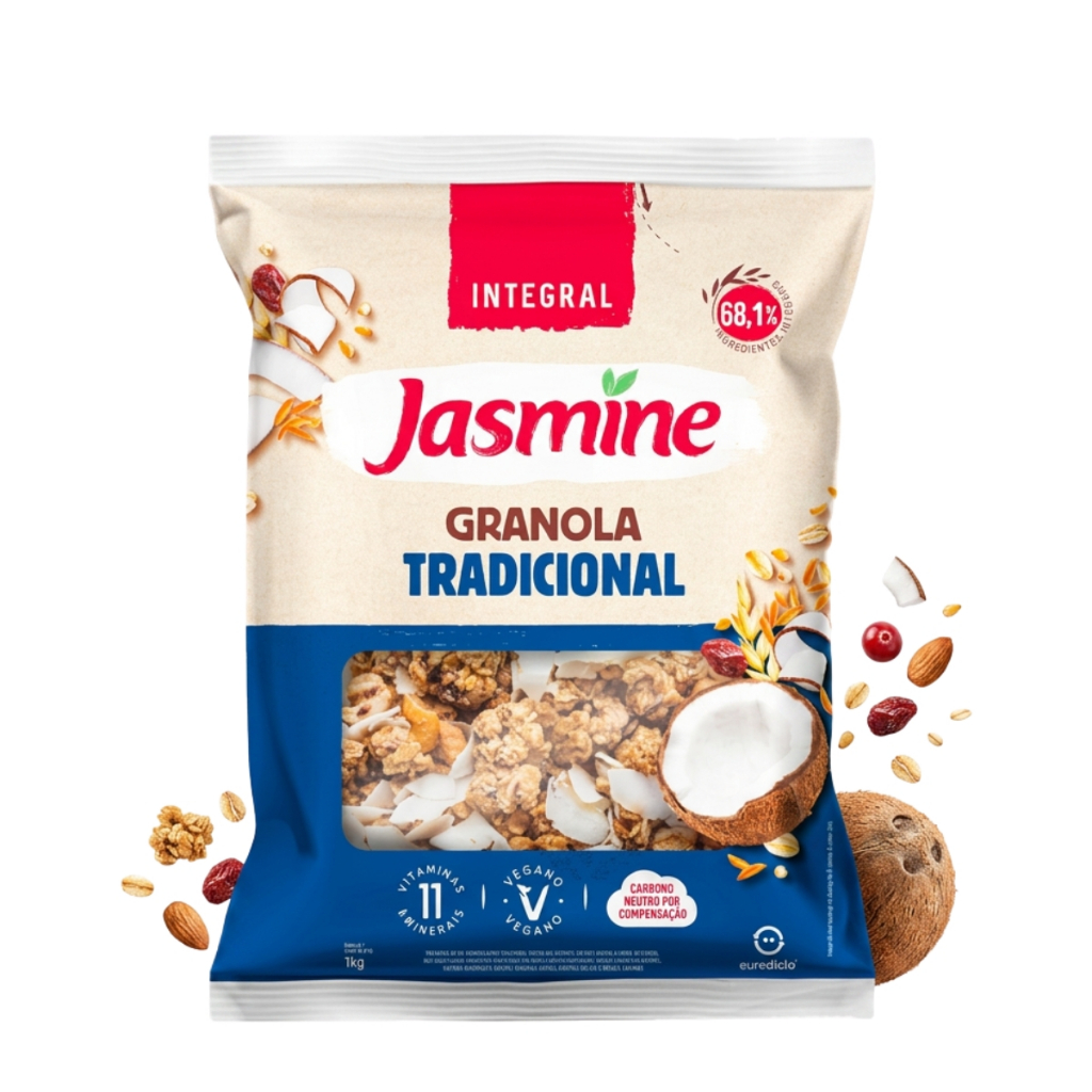 Granola Integral com Frutas Tradicional Jasmine Pacote 1kg