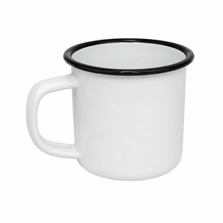 Caneca Esmaltada Branca 80ml com Design Retrô para Uso Diário
