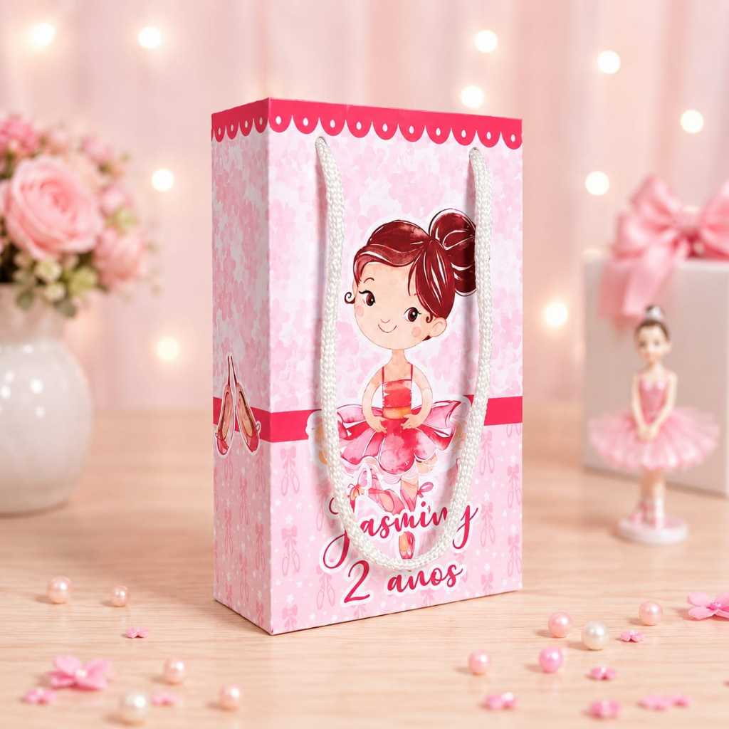 ENVIO RAPIDO 10~30 Sacolinha Surpresa Personalizada Bailarina Lembrancinhas Festa Infantil Aniversário