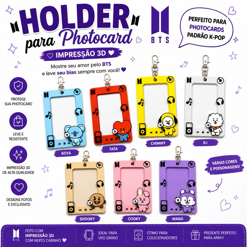 Holder para Photocard BTS – Impressão 3D