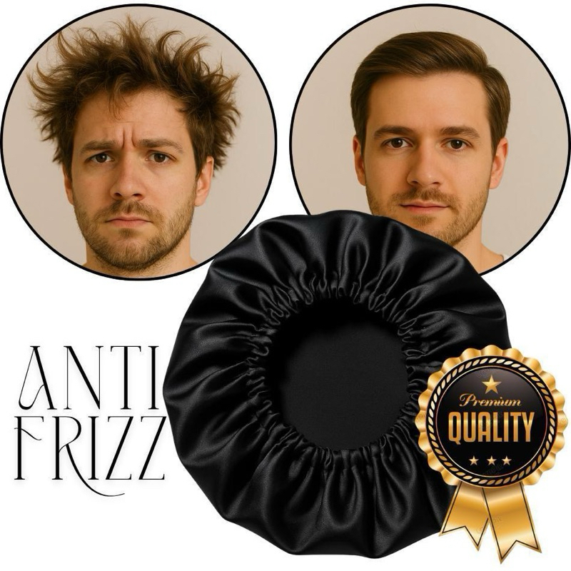 Touca de Cetim Premium Anti Frizz para Cabelos Crespos Cacheados e Ondulados