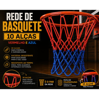 Par de rede basquete fio4mm duplo 10 alças em seda pp