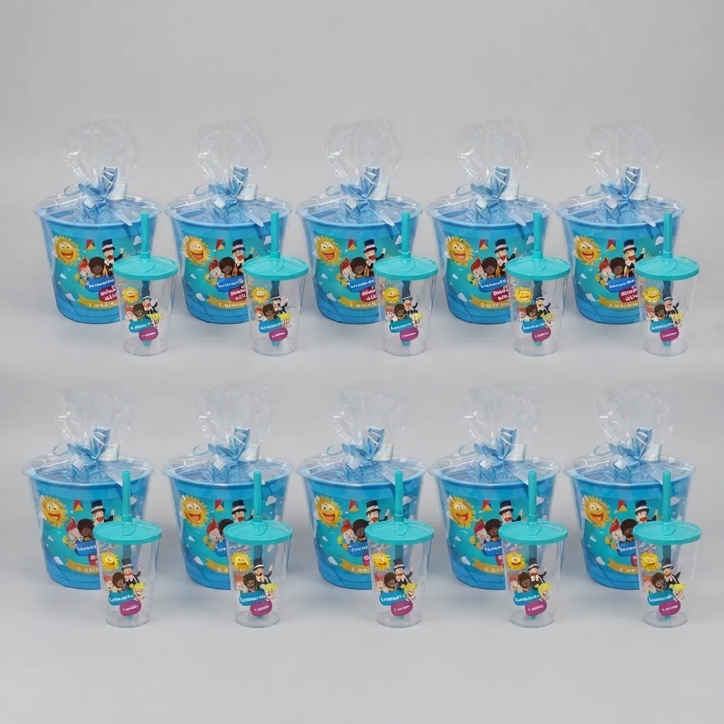 18 Balde De Pipoca + 18 Copo Twister Lembrancinha Personalizada — imagem 2 de 2