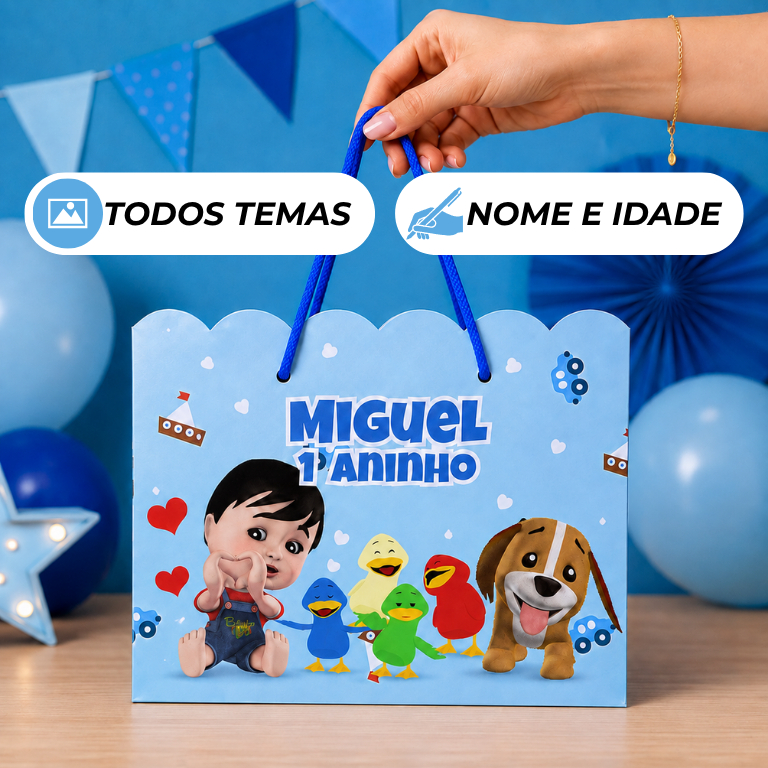 Kit 10 Sacolinhas Tema Bento e totó, Personalizadas para Lembrancinhas