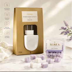 Difusor de Porcelana Via Aroma + Pastilhas Aromáticas Wax Melts Aromáticos