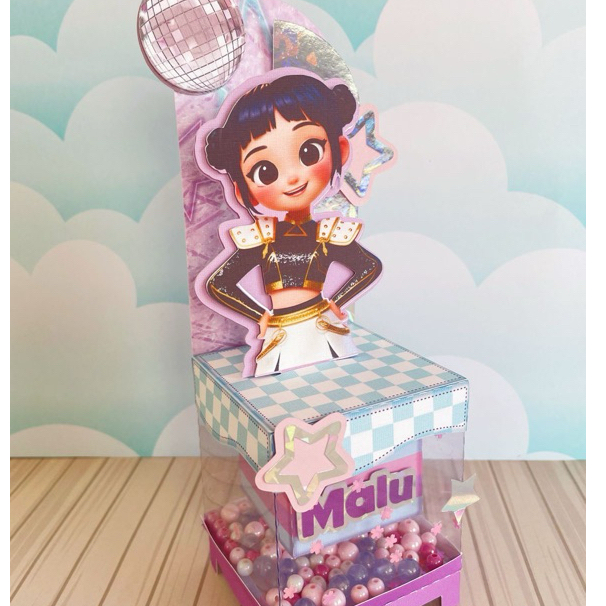 kit caixas personalizadas Guerreiras do K-pop/Lembrancinha de aniversário infantil.
