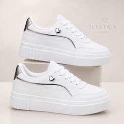 Tenis Casual Feminino Branco Top Confortavel Leve Trabalho Passeio Escolar 34 ao 39