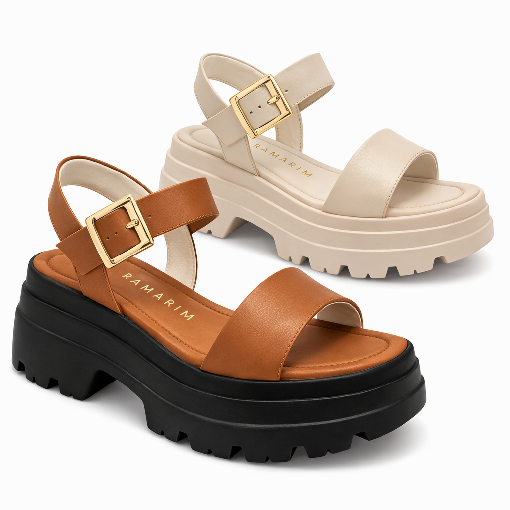 Sandália Feminina Ramarim Flatform Plataforma Tratorada Confortável 2542202