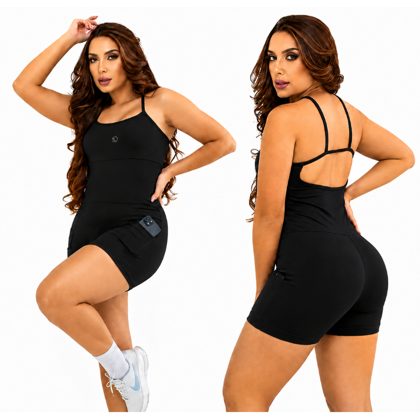 Macaquinho Academia Look Fitness Treino Feminino Academia Corrida Caminhada Roupa Academia Feminina Look Treino REF1106