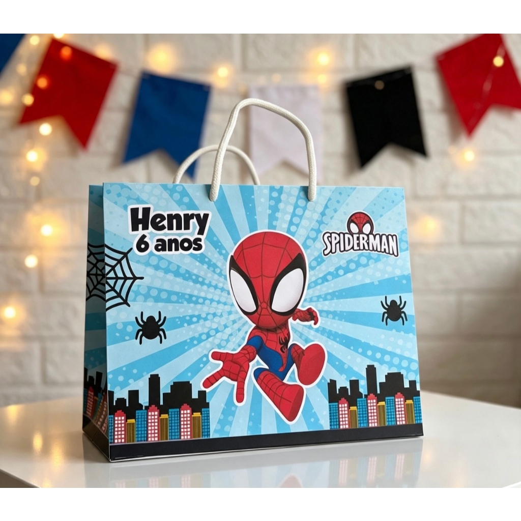 Sacolinha personalizada Spiderman Homem Aranha | Personalizados lembrancinhas mimos bolsinha