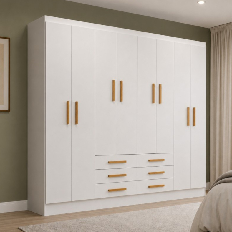 Guarda Roupa Casal 8 Portas 6 Gavetas Paris Evidência Móveis