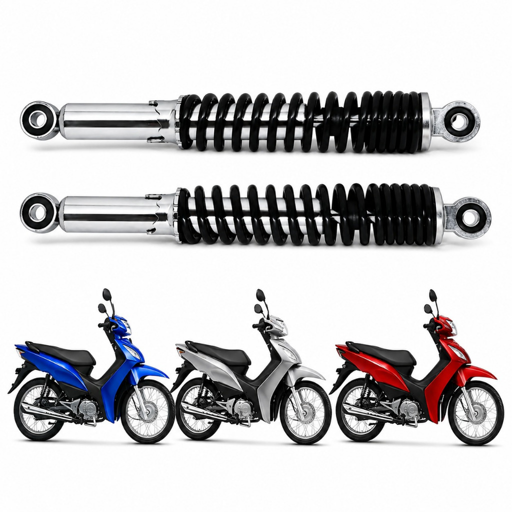 Par de Amortecedor Traseiro Honda Dream Biz Pop Shineray Jet 50 100 110i 125 de 1993 até 2024