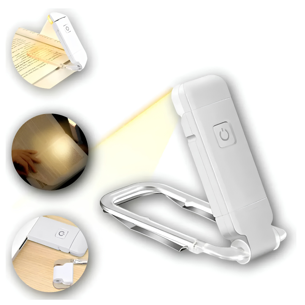 Luminária de Leitura com Clipe Recarregável USB 3 Tons de Luz Não Cansa Os Olhos para Livro Cama