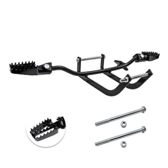 Estribo Com Berço Fixação No Quadro Titan Fan 2000-2025 125 150 160 (berço) Com Pedaleira Retrátil Preta