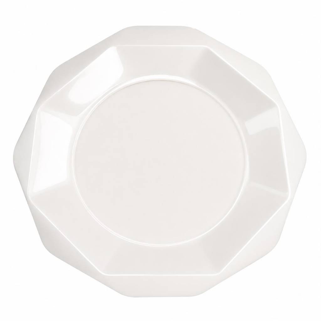 Kit 50 Prato Plástico Oitavado 25cm Resistente PP Para Refeição Churrasco Porções Micro-ondas Lava-Louças — imagem 2 de 2