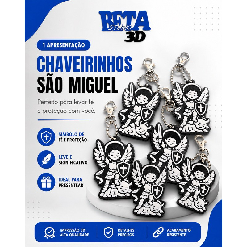 Chaveiro São Miguel Arcanjo Religioso Católico Proteção Presente