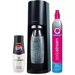 SodaStream Terra Máquina de Água com Gás Preta, Sem Cilindro
