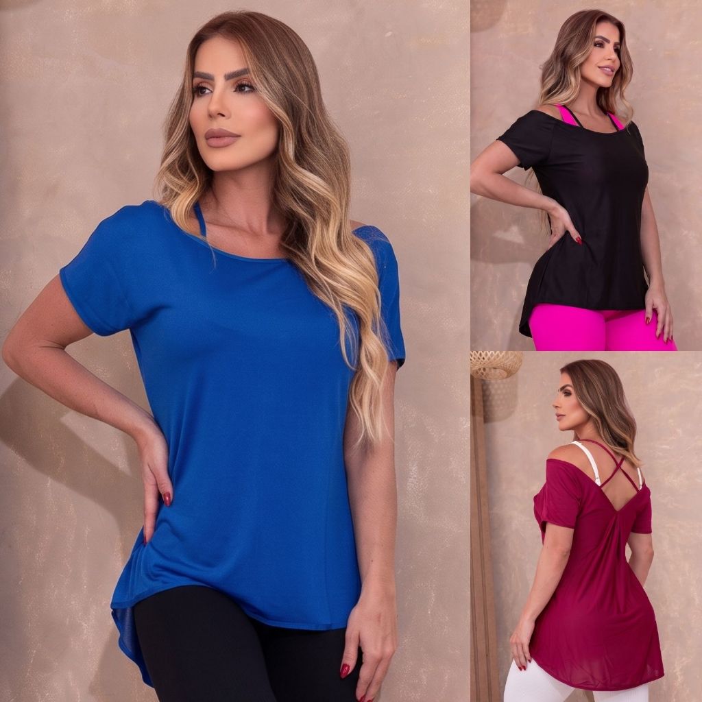 Blusa Mullet Fitness para Academia com Manguinhas em Dry Fit Secagem Rápida Fresco - Pronta Entrega