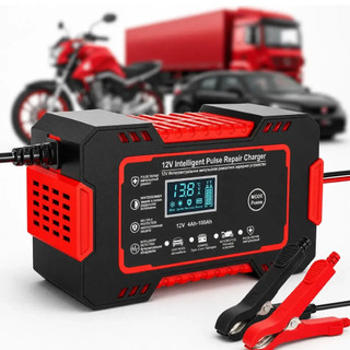 Carregador de bateria 12V automotivo inteligente com Display Digital Automático Energia Reparação Puls
