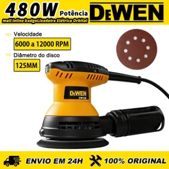 Lixadeira Elétrica Orbital Roto Professional 480W com Coletor de Pó 12000RPM lixa e Disco de Lixa 125mm【127v/220v】