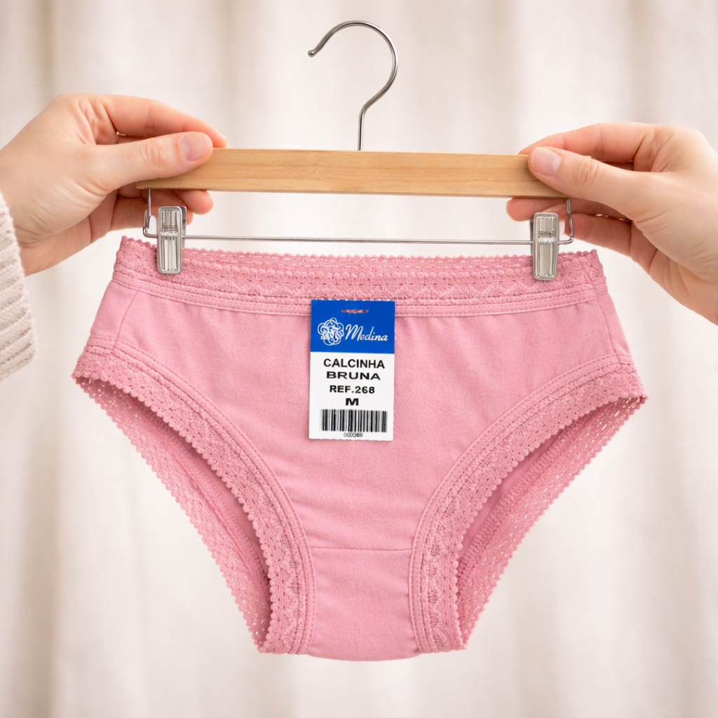Kit 5 Calcinhas Femininas Infantis Algodão Confortável para o Dia a Dia Lisas e Estampadas