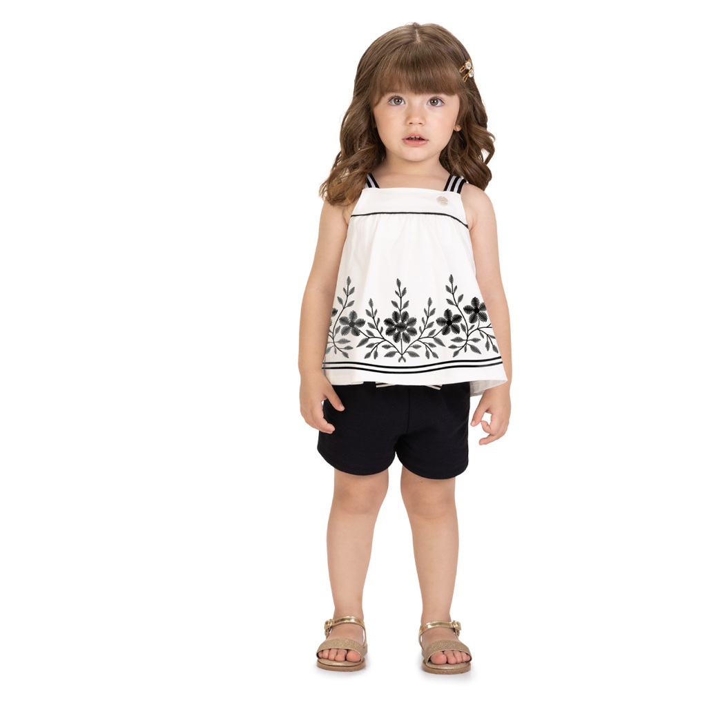 Conjunto Infantil Feminino Flores Milon - Ref 2001738