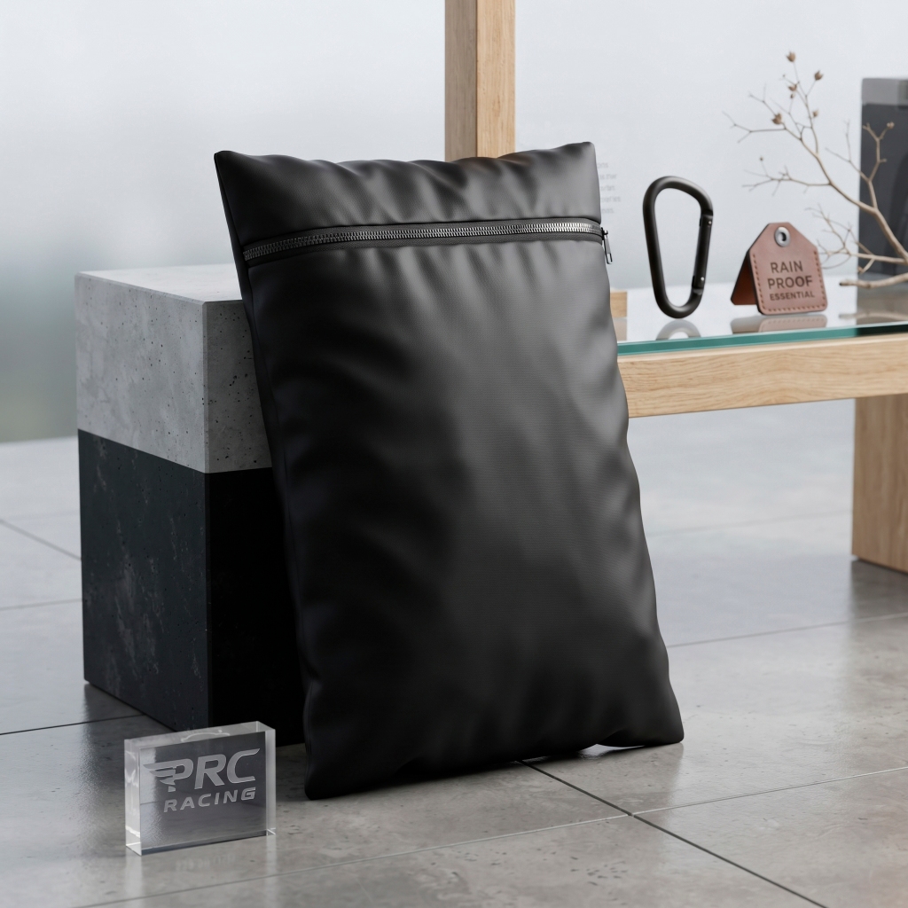 Bolsa Para Capa de Chuva 36cm x 27cm Nylon Com Ziper Impermeável e Reforçada