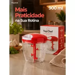Processador De Alimentos Manual Grande 5 Lâminas Inox 900ml Triturador De Alho Cebola Legumes Temperos Mini Mixer
