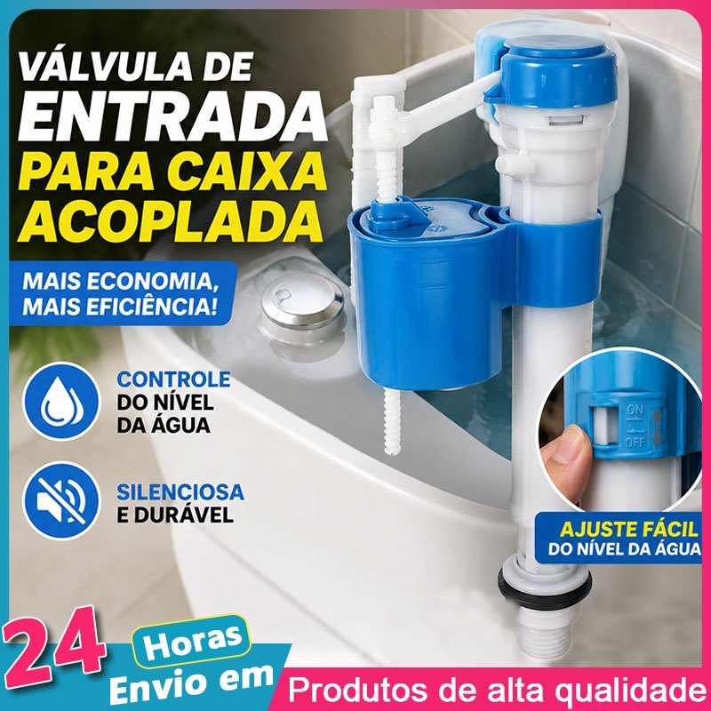 Mecanismo Entrada Universal para Caixa Acoplada Vaso Sanitário Reparo 1/2" Regulável Alta Pressão