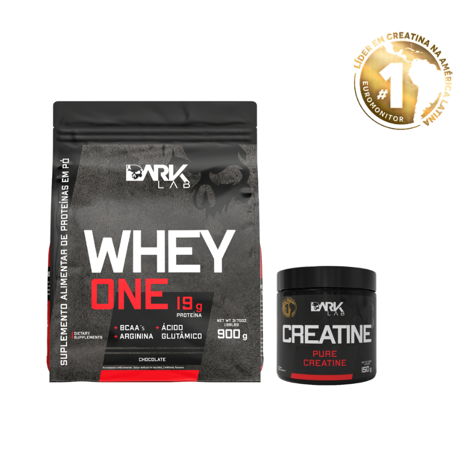 Kit Whey Protein One Refil 900g + Creatina Monohidratada 100% Pura 150g - Dark Lab