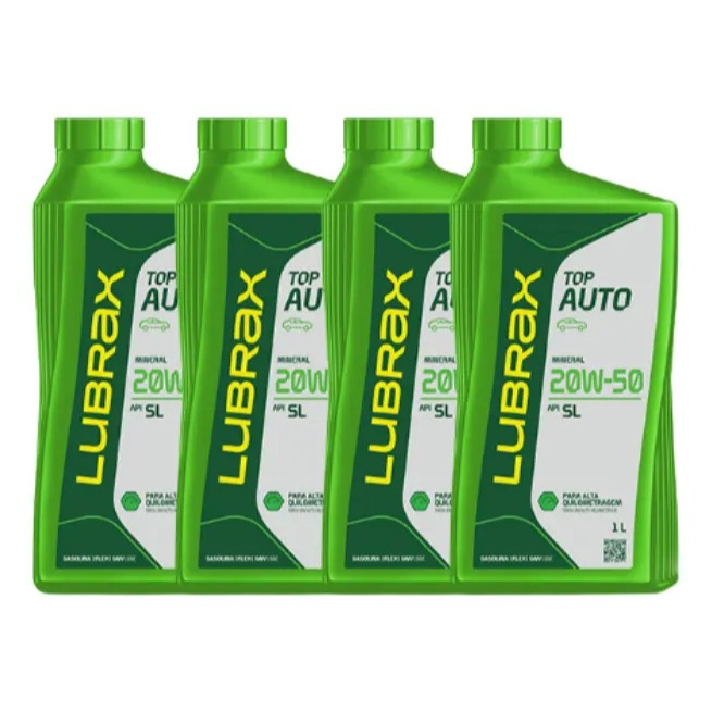 Kit 4 Óleo Para Motor 20w50 Lubrax Api Sl